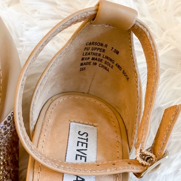 Steve Madden Nude Jeweled Ankle Strap Heels - Picture 9 of 9